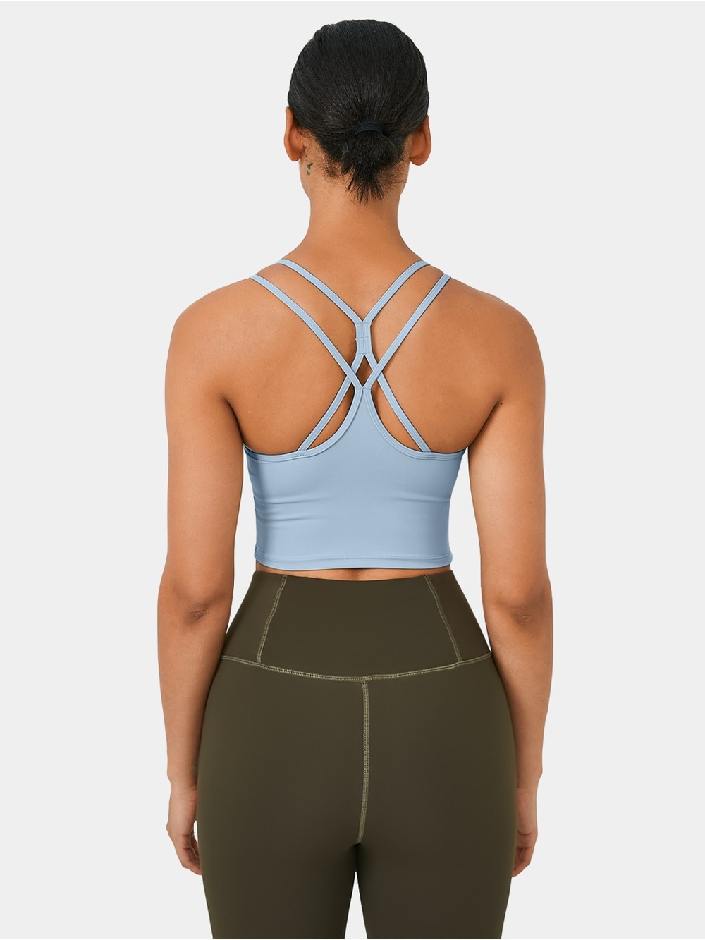 Halara Seamless Flow Low Support Ruched Double Straps Sports Bra large - Picture 2 of 3
